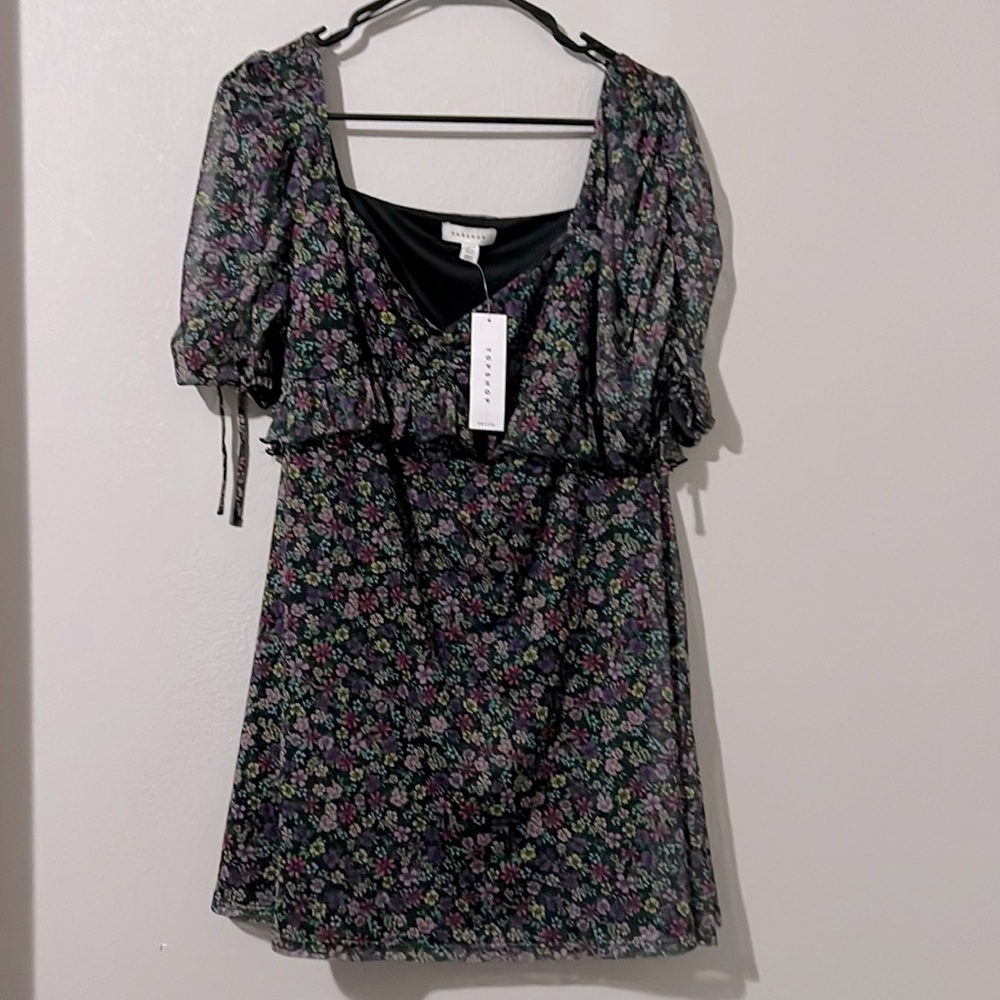 NWT Topshop Petite mix and match mesh mini dress Size 12